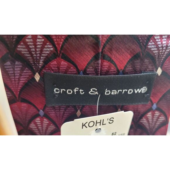 Set of 3 Croft & Barrow Men's Ties Accessories Red Black Gray Blue Maroon Cream - Picture 7 of 7